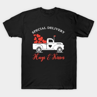 Special delivery Hugs kisses, Valentines Truck, Love Cutting File, Vintage truck, Heart truck T-Shirt